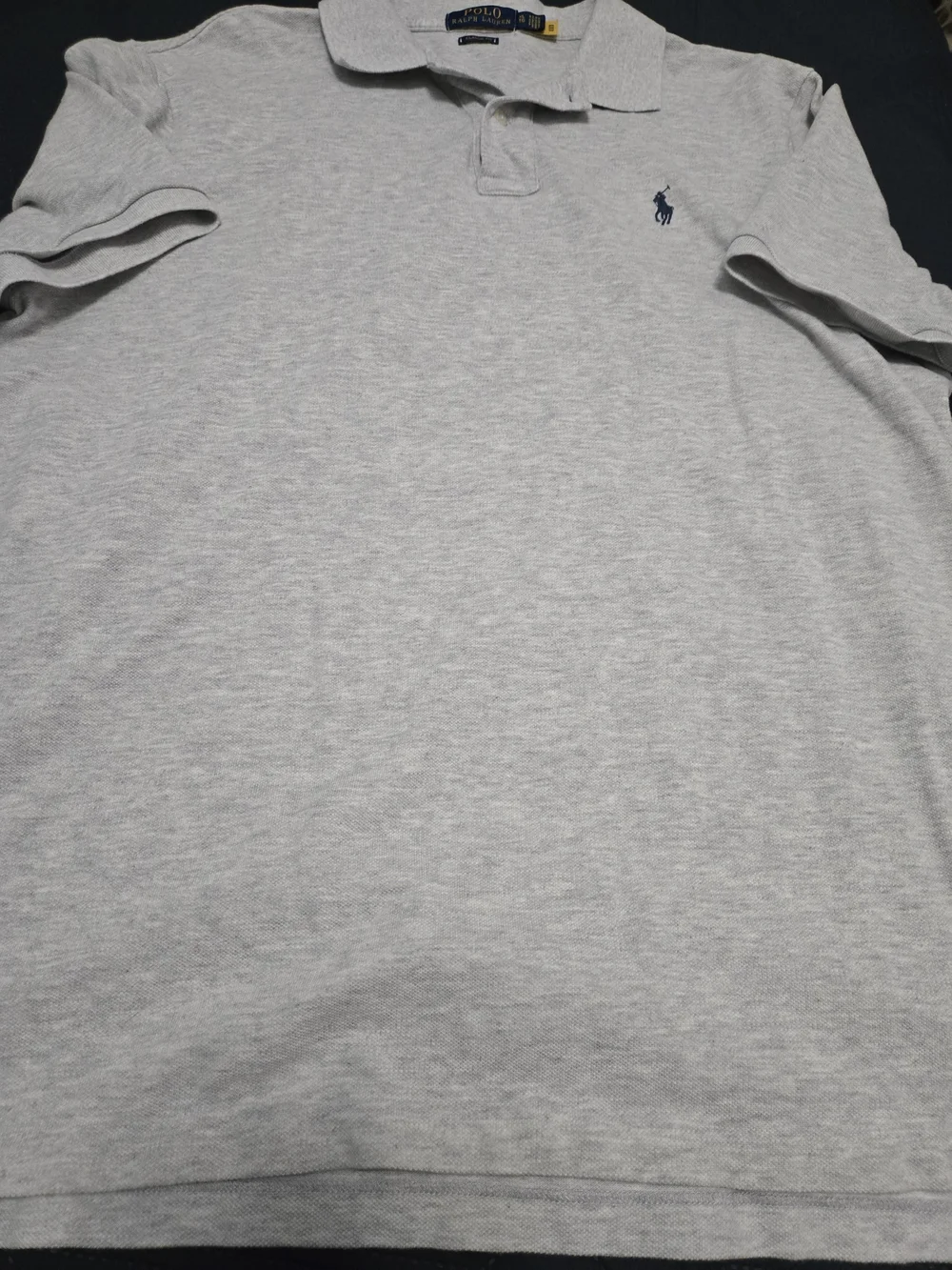 Polo by Ralph Lauren Light Heather Gray Classic Polo with Navy Pony